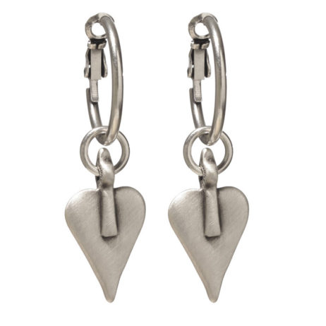 danon heart silver earrings hoop jewellery lizzielane