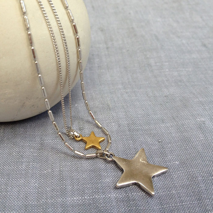Hultquist Jewellery Silver Gold Starraine Short Necklace