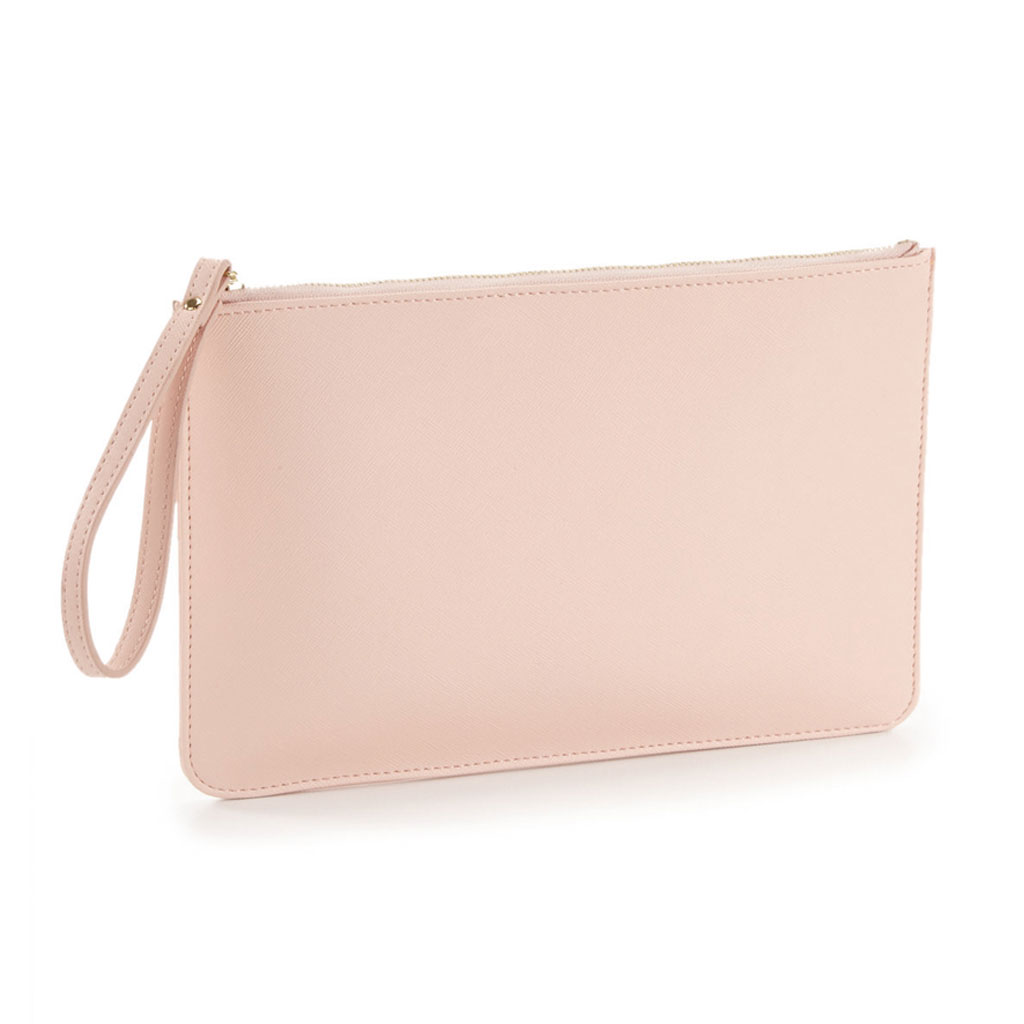 pale pink clutch bag