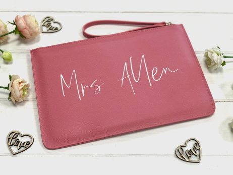 Personalised Bride Bag, Wedding Clutch Bag, Luxury Bridal Bag, Bride to be gift, Hen Gift,Honeymoon Bag, Mrs Handbag, Bridal Clutch, Mrs Bag
