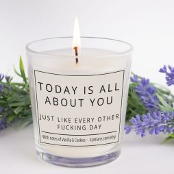 Funny Rude Birthday Candle Gift, For Him, For Her, Today Is All About You Birthday Candle, Sweary Candles, Funny Birthday Present