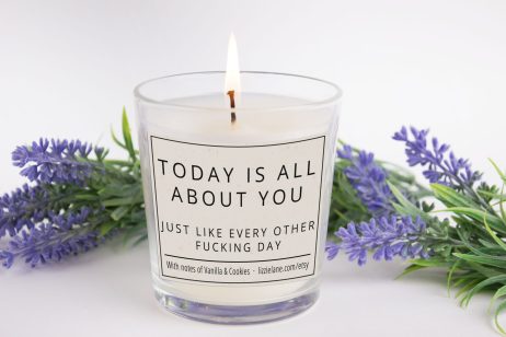 Funny Rude Birthday Candle Gift, For Him, For Her, Today Is All About You Birthday Candle, Sweary Candles, Funny Birthday Present