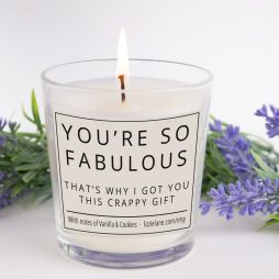 Funny Rude Candle Gift, Birthday Gift For Her, Gift for Wife, Friend, Fun Christmas Gift for Her, You're So Fabulous.... Crappy Gift Candle