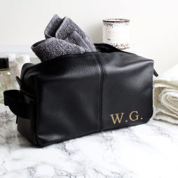 Mens Toiletry Bag with Monogram: Personalised Best Man Gifts