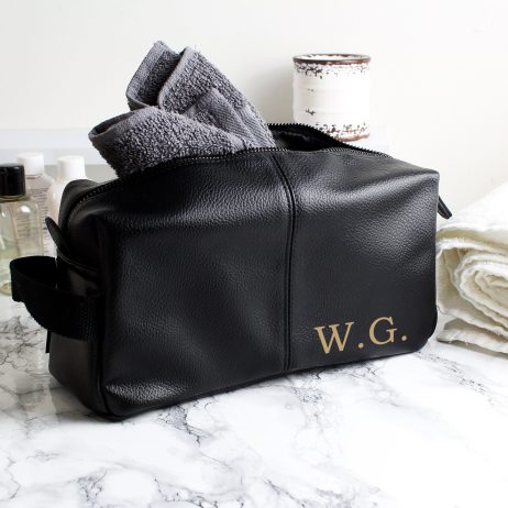 Mens Toiletry Bag with Monogram: Personalised Best Man Gifts