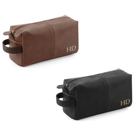 Mens Toiletry Bag with Monogram: Personalised Best Man Gifts