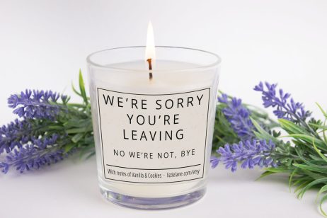 Work Leaving Candle Gift, Colleague Leaving Work Gift, We're Sorry You're Leaving Candle, Leaving Present, Joke Candle, Funny Rude Candle