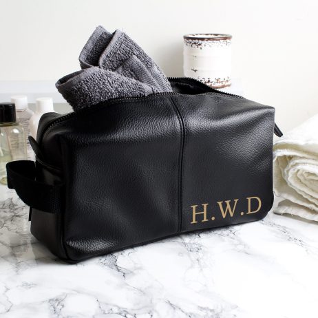 Mens Toiletry Bag with Monogram: Personalised Best Man Gifts