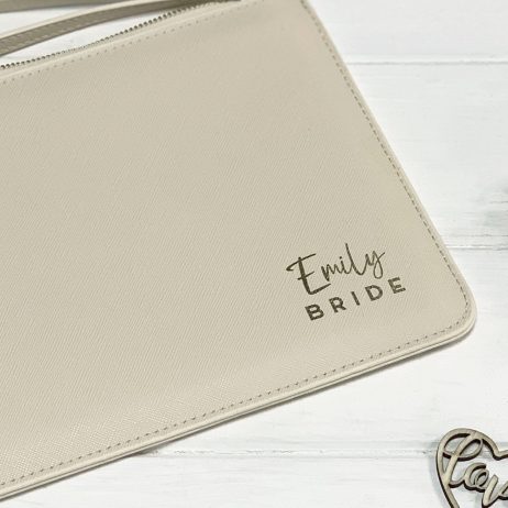 Elegant Personalised Bridesmaid Pouch with Wedding Role and Name