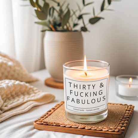 Thirty and Fabulous Funny Scented Candle - 30th Birthday Gift for Women